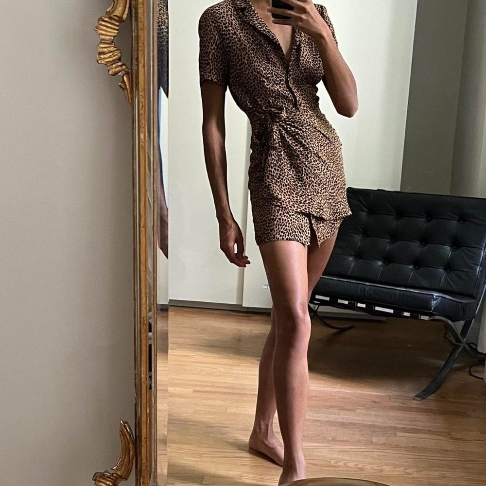 & Other Stories Printed Wrap Mini Dress